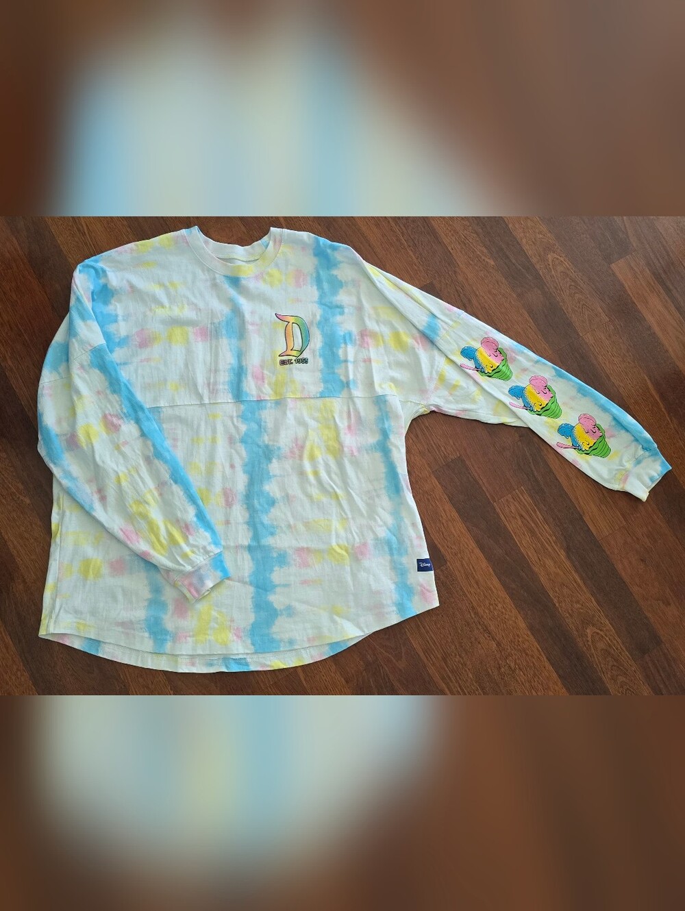 Disneyland Resort XL Cotton Candy Tie-Dye, Mickey Mouse Shaved Ice, Long Sleeve